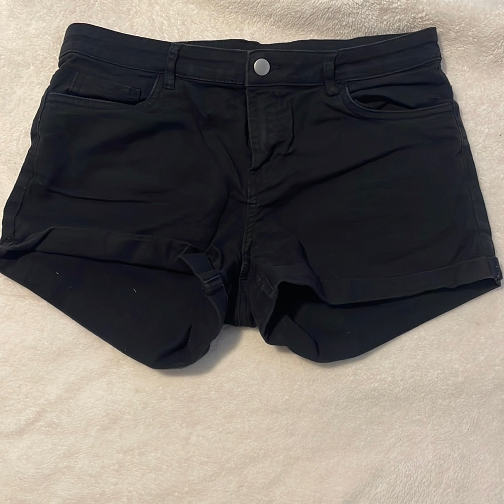 Black jean shorts
